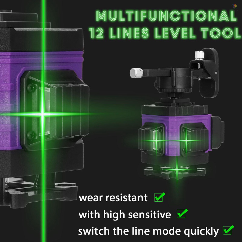 Dụng Cụ Đo Mức Laser Đa Năng 12 Đường Dọc Với 33 Đường yula) Đa Năng° Đai Tự Phục Hồi Chức Năng Tự Phục Hồi