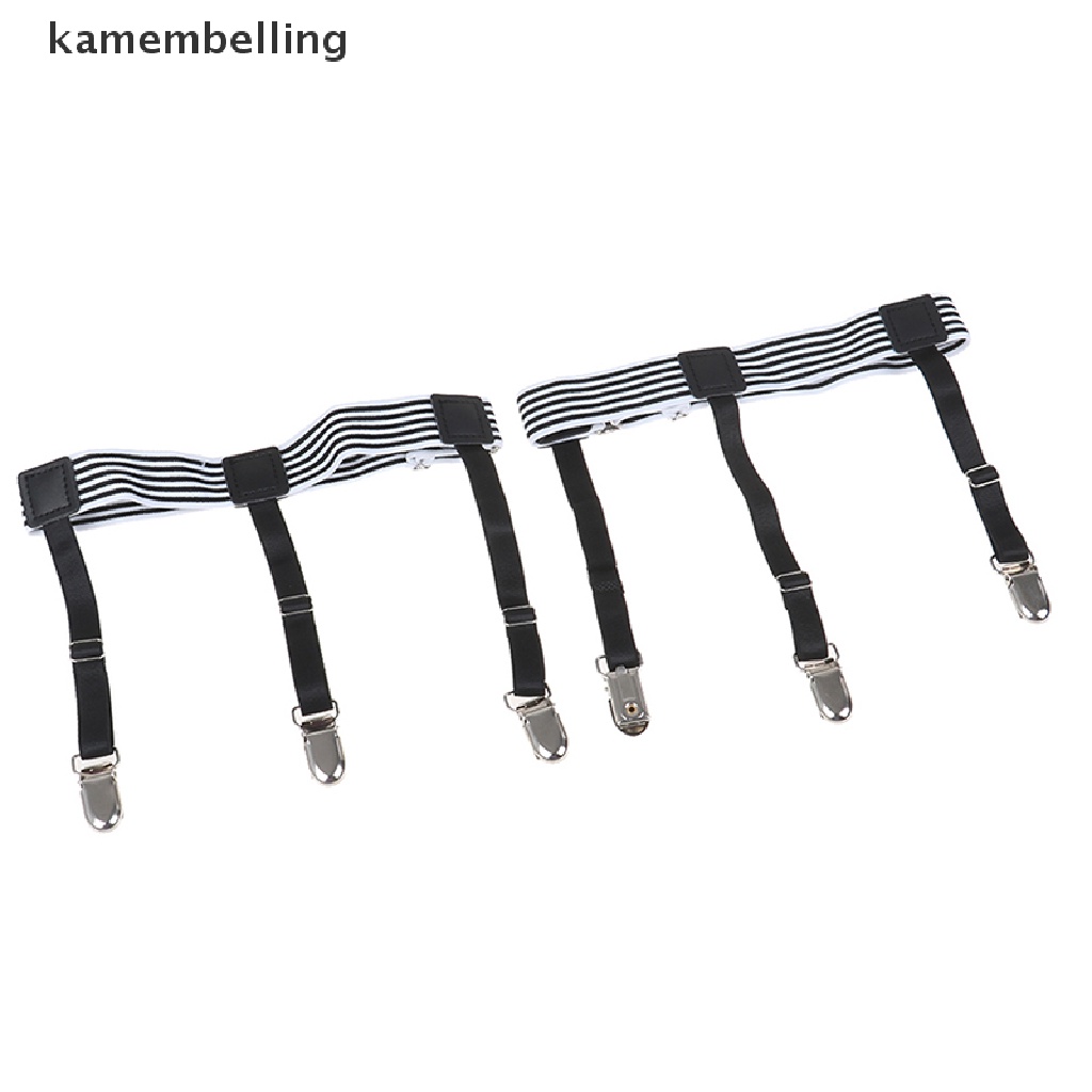 Kamembelling Set 2 Đai Nịt Tất Co Giãn Có Thể Điều Chỉnh Giữ Áo Sơ Mi Cho Nam