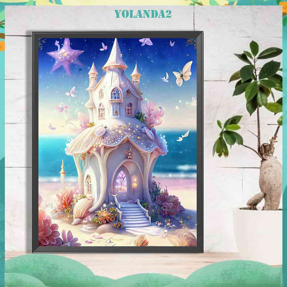 Tranh Đính Đá Kim Cương Toàn Bộ 5D DIY Hình Lâu Đài