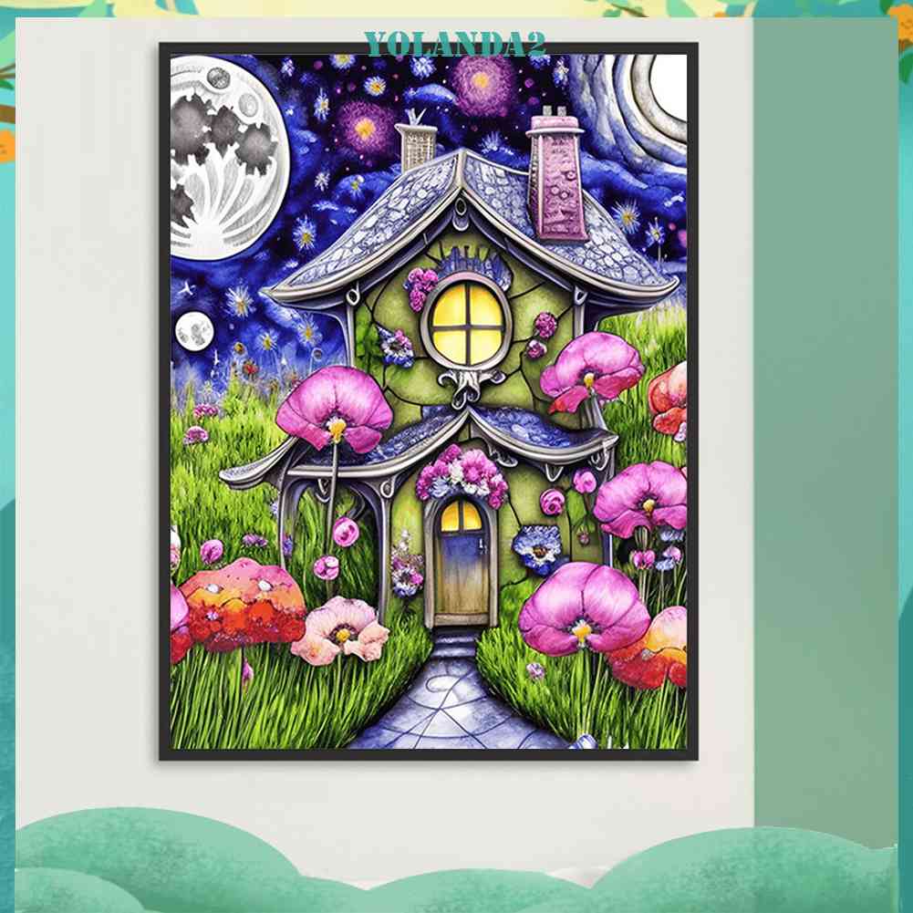 Tranh Đính Đá Kim Cương Toàn Bộ 5D DIY Hình Vẽ Ngôi Nhà