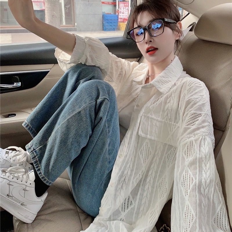 COZOK Áo Sơ Mi Dài Tay Họa Tiết Hoa Thời Trang Cho Nữ