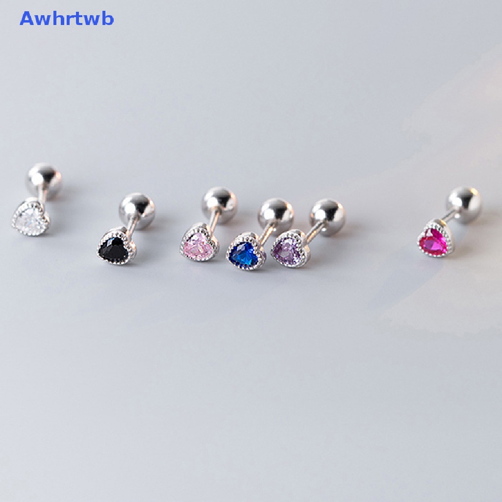 1 Đôi Khuyên Tai Hình Trái Tim Đính Đá Zircon Thời Trang Cho Nữ Mới