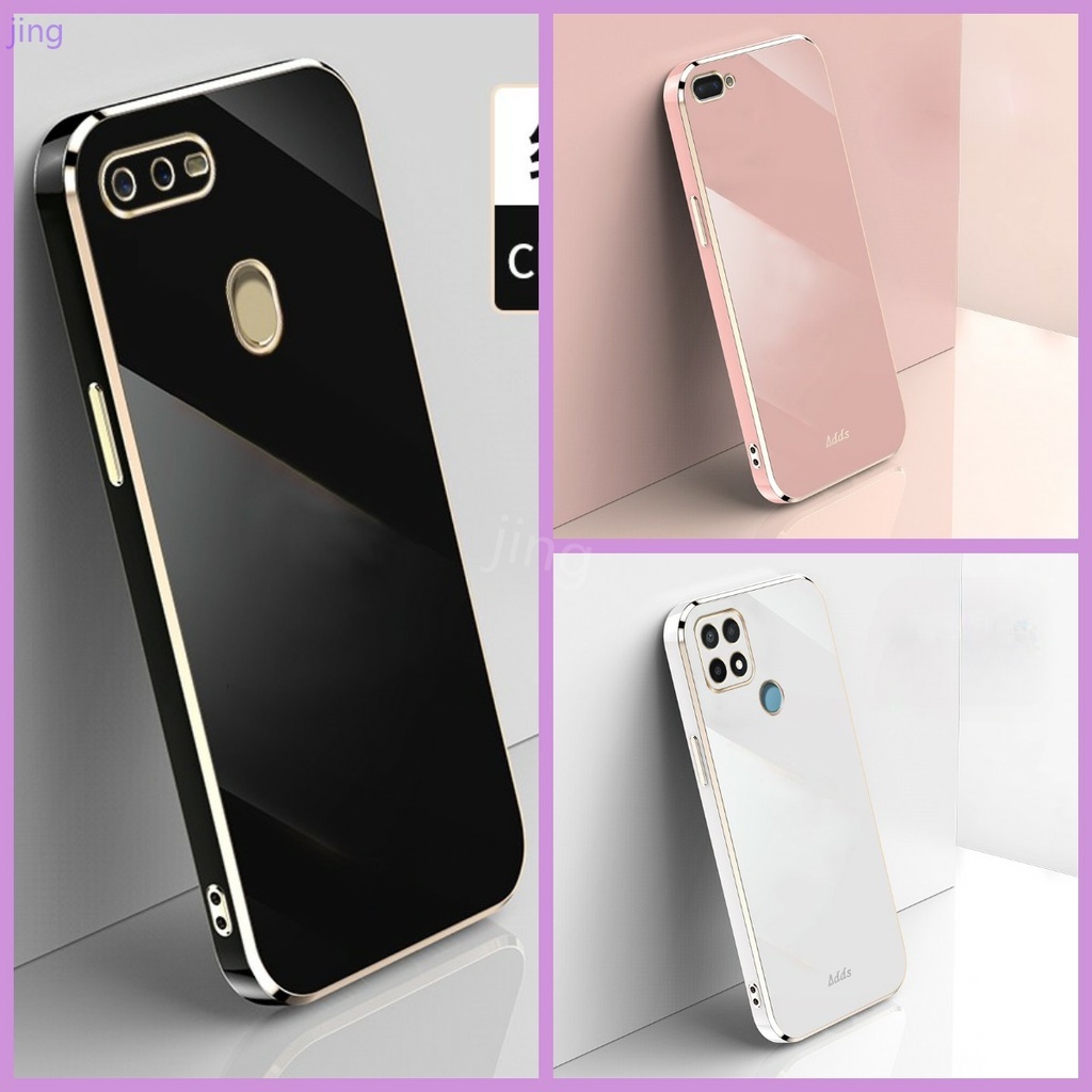 Ốp Điện Thoại Silicon Dẻo Tráng Gương Sang Trọng Chống Sốc Cho OPPO A7 A12 A5S OPPO A16 A15 A15S A54 A53 F9 A9 A5 2020