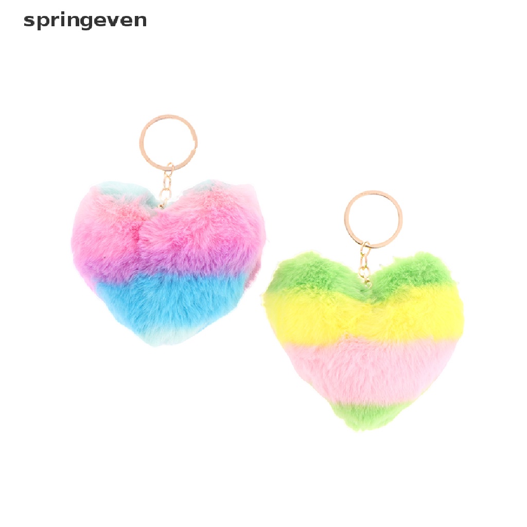 Móc Khóa Hình Trái Tim Phối Cục Bông Nhiều Màu Sắc Dễ Thương