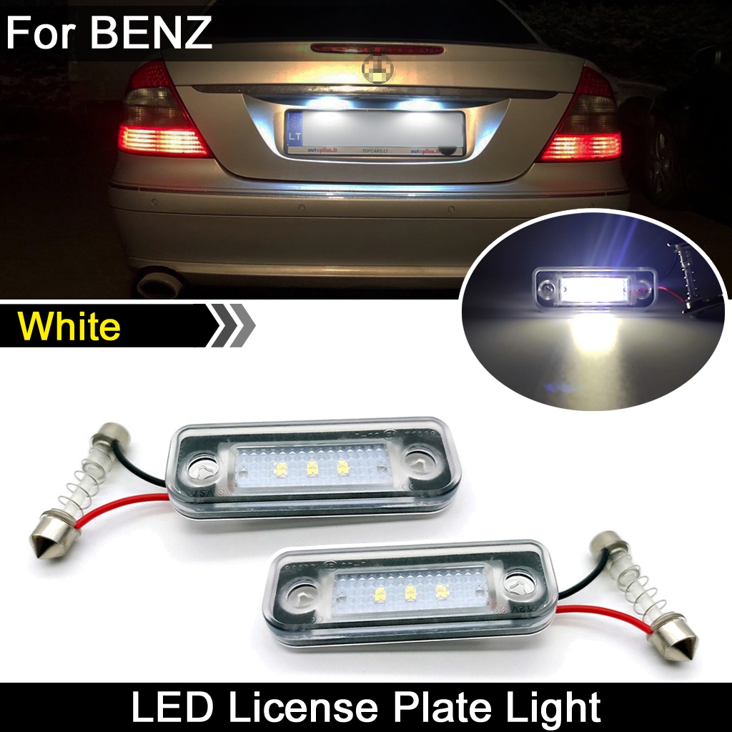 Bộ 2 Đèn LED Ánh Sáng Trắng Cho Biển Số Xe Benz E-Class W211 C-Class W203 CLS-Class C219 SLK-Class R171