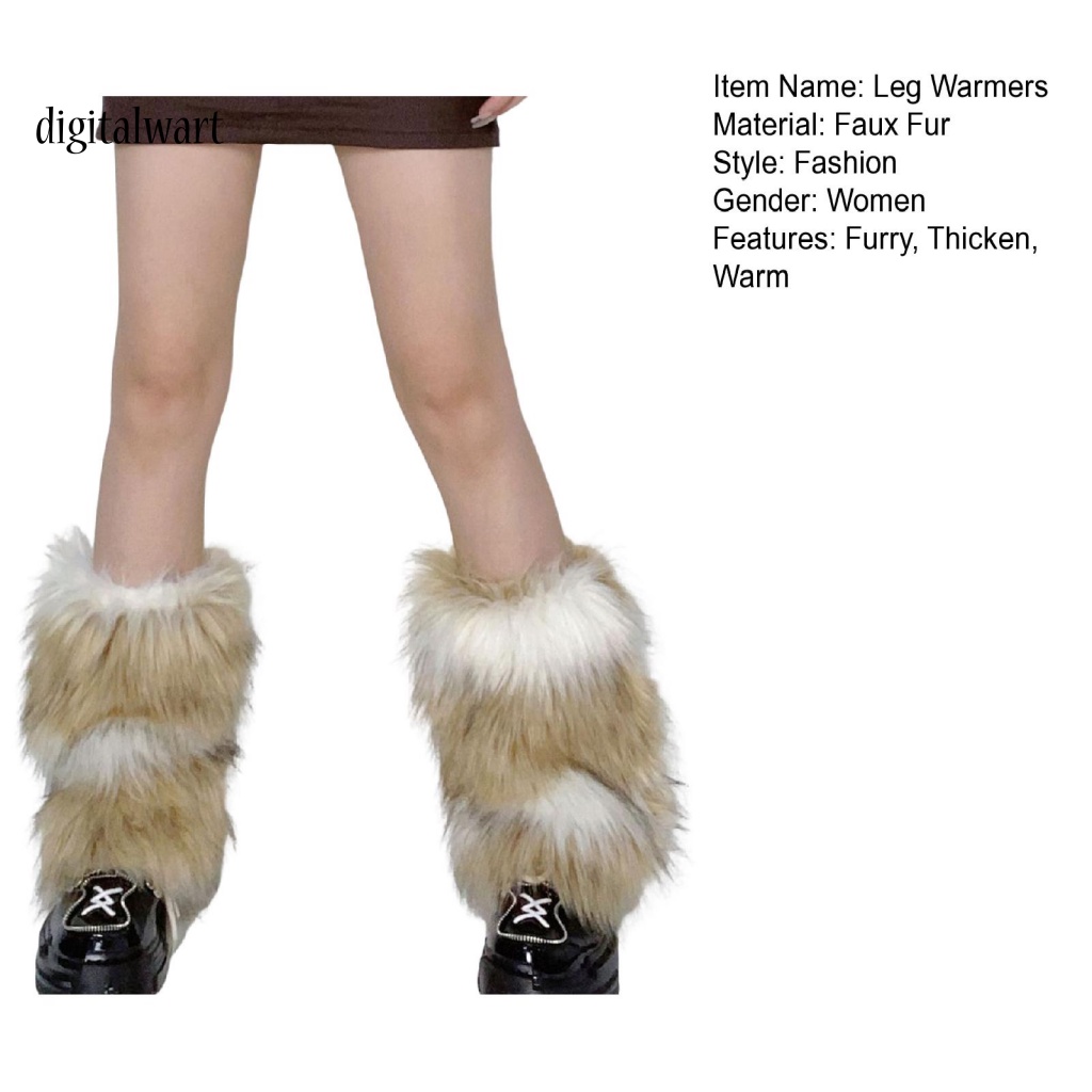 Kỹ Thuật Số| 1 Đôi Tất Ống Chân Giả Lông Thú Giữ Ấm Chống Lạnh Phong Cách Punk Hip Hop Thời Trang Thu Đông Dành Cho Nữ