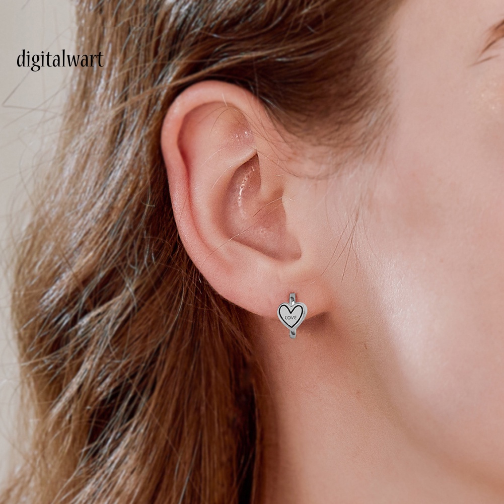 Kỹ Thuật Số| Khuyên Tai Kim Loại Hình Trái Tim Thời Trang Cho Nữ