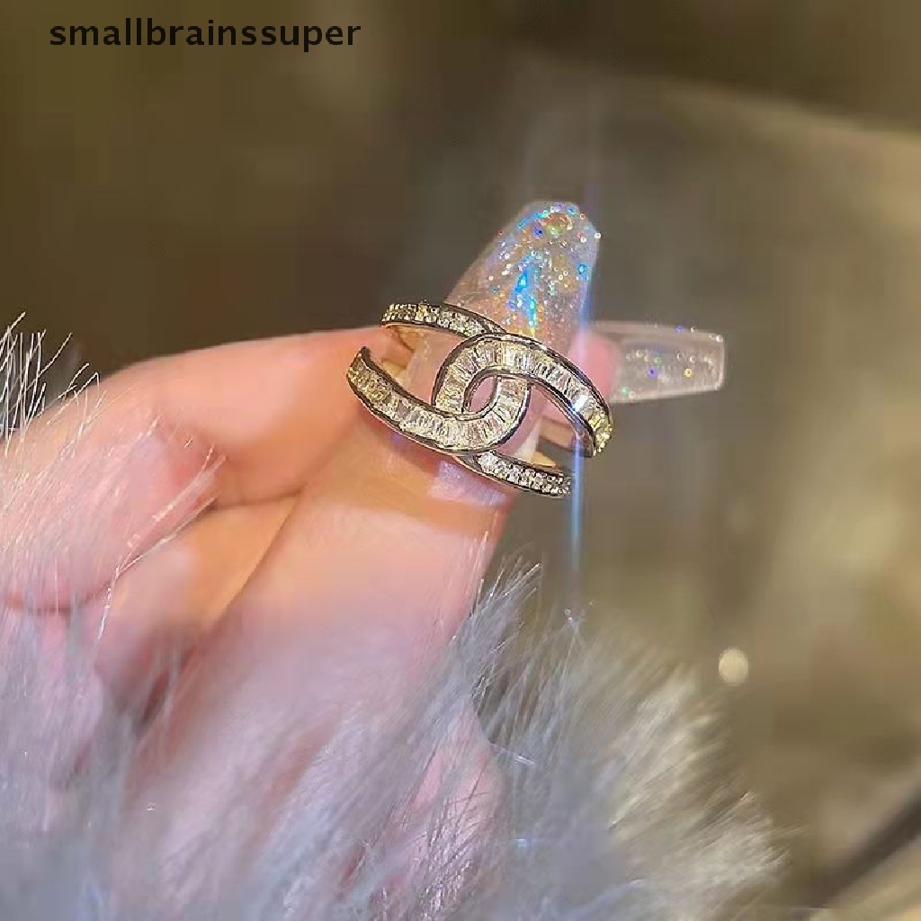 Nhẫn Hình Chữ U Đính Đá Zircon Phong Cách Hip Hop Thời Trang Cho Nữ
