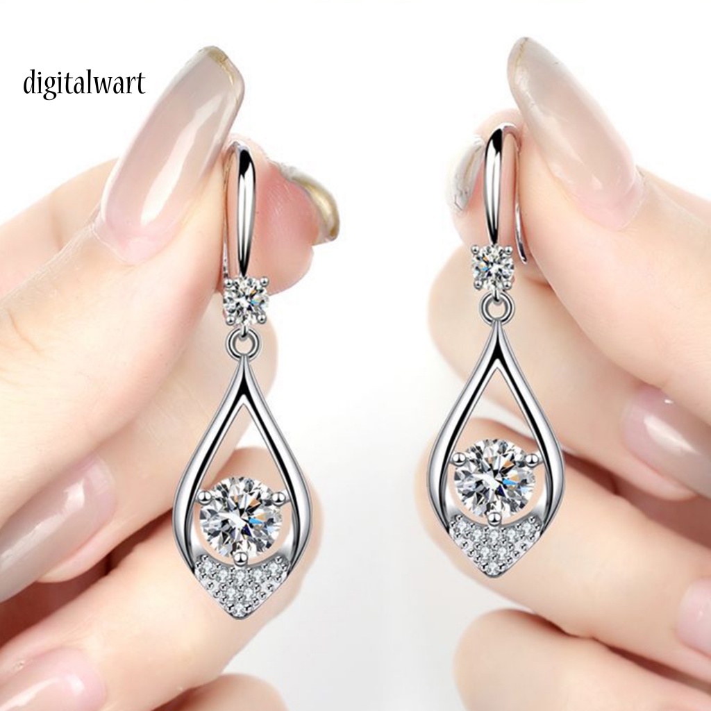 Kỹ Thuật Số| Bông Tai HợP Kim HìNh GiọT NướC ĐíNh Đá Dễ Thương