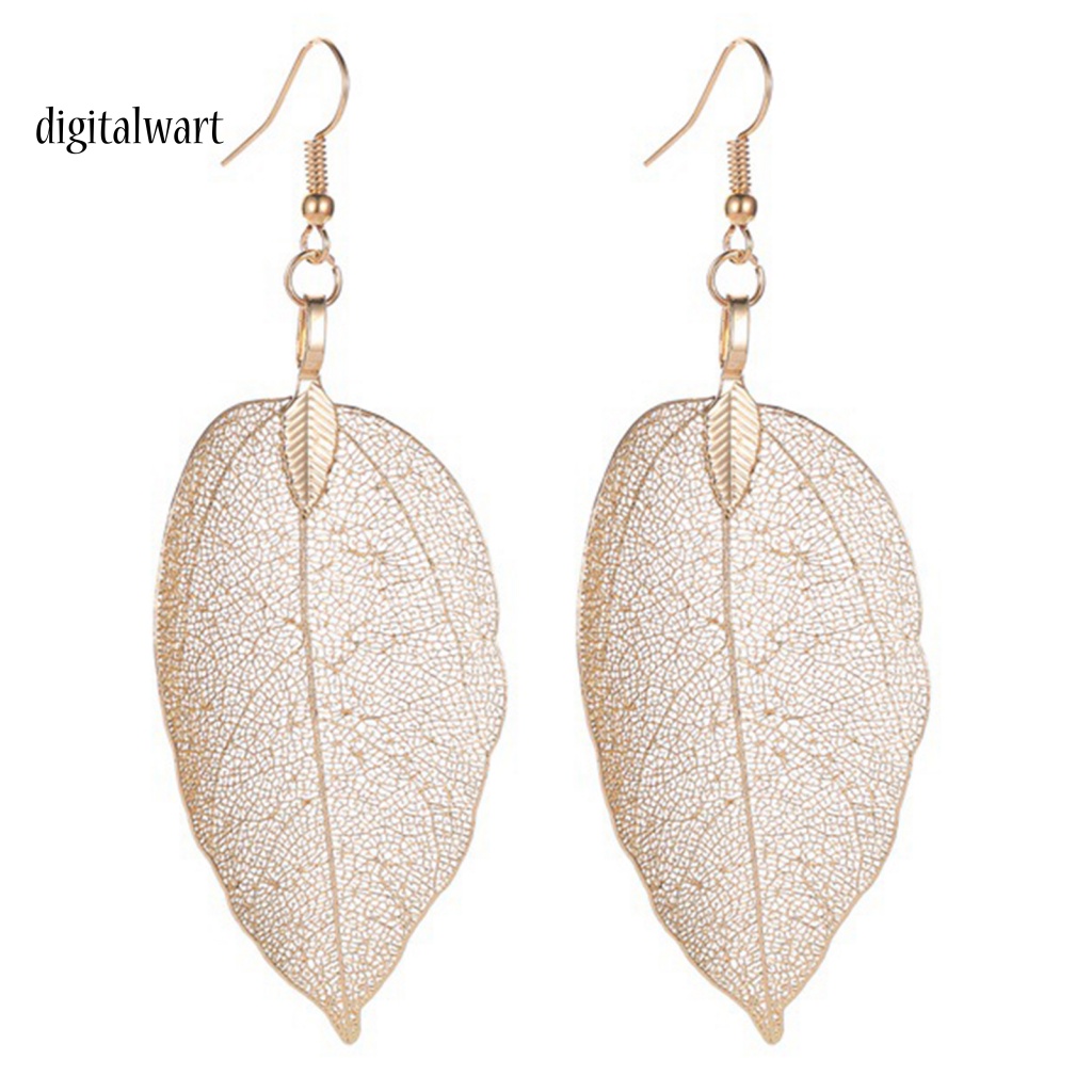Kỹ Thuật Số| 1 Đôi Bông Tai Hình Chiếc Lá Bằng Thép Không Gỉ Bền Bỉ Thời Trang Cho Nữ