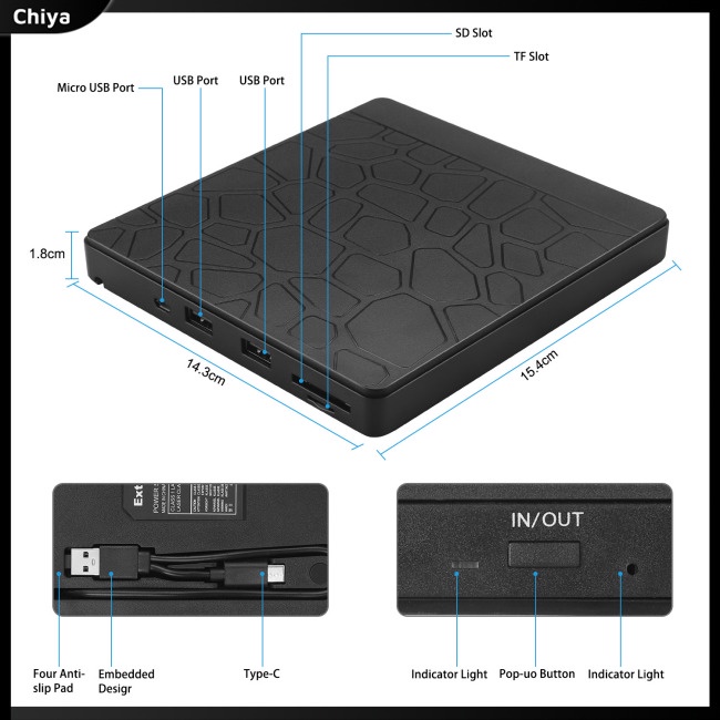 Ổ Đĩa Dvd Gắn Ngoài Kết Nối Usb 3.0 Cho Máy Tính