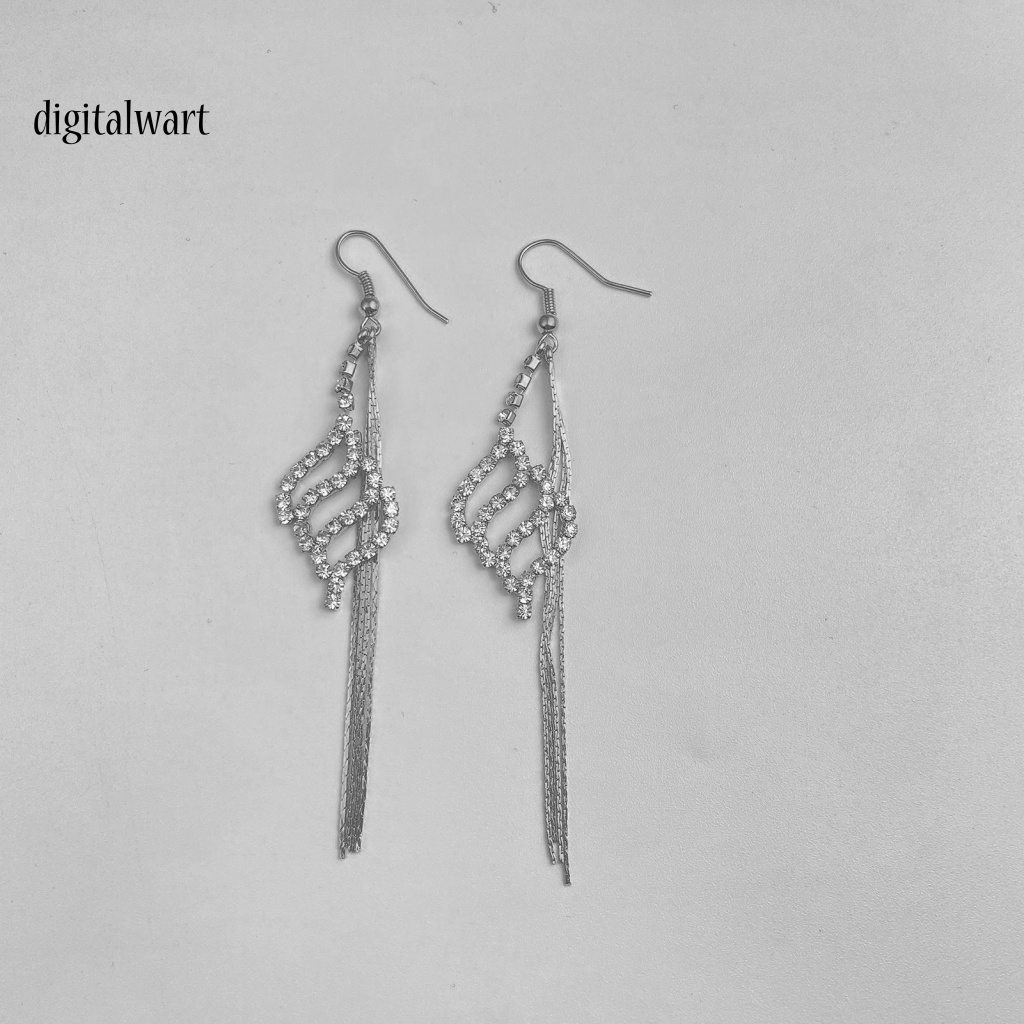 Kỹ Thuật Số| 1 Đôi Bông Tai Dài Đính Đá Sáng Lấp Lánh Thời Trang Dành Cho Nữ