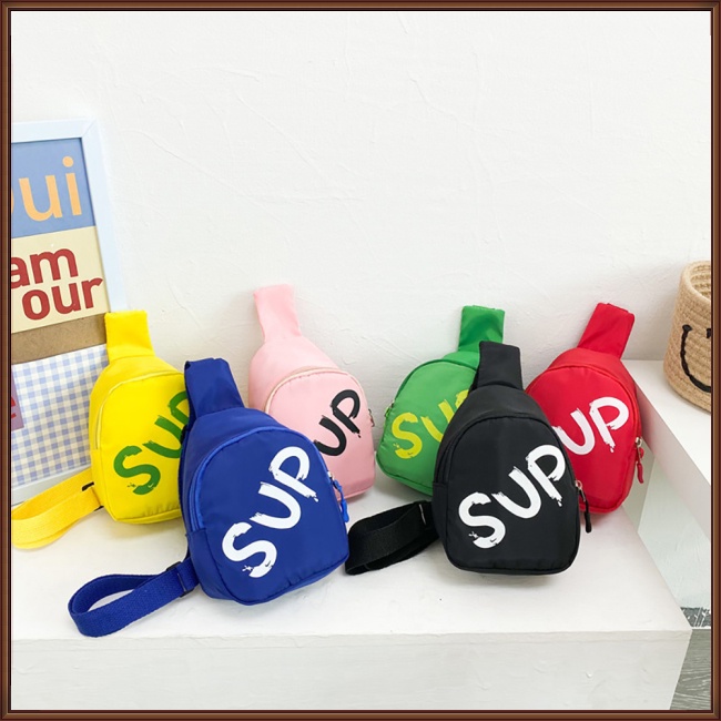Túi Đeo Chéo In Họa Tiết Đơn Giản Thoáng Khí Chống Thấm Nước Nhiều Màu Thời Trang Cho Bé