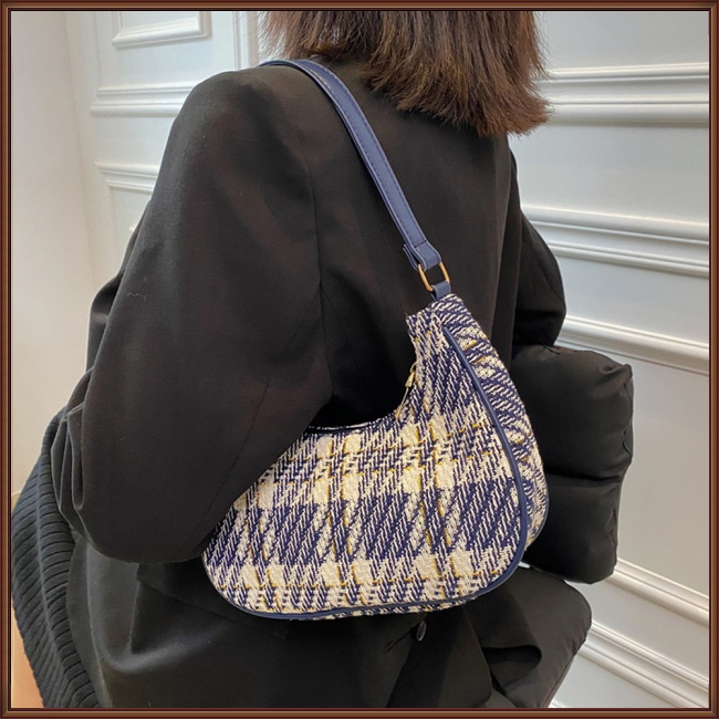 Túi Xách Da Đeo Dưới Cánh Tay Họa Tiết Kẻ Sọc Thời Trang Cho Nữ