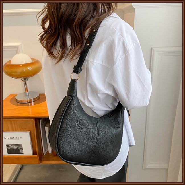 Túi Đeo Vai Bằng Da Nhân Tạo Màu Trơn Phối Khóa Kéo Thời Trang Cho Nữ