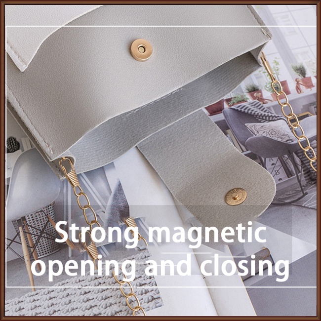 Túi Đeo Chéo Giả Da Phối Màu Tương Phản Với Khóa Nam Châm Thời Trang Cho Nữ