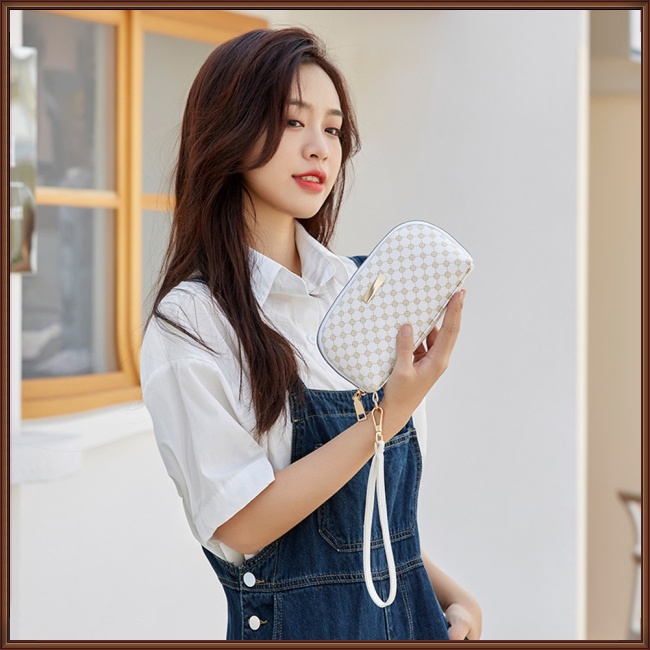 Túi Da Pu Cầm Tay Nhỏ Xinh In Họa Tiết Da Báo Chống Thấm Nước Cho Nữ