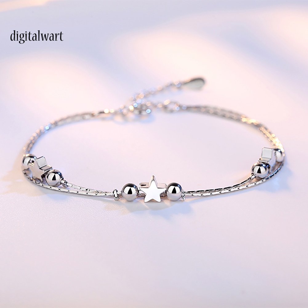 Kỹ Thuật Số| Vòng Tay Chuỗi Hạt Mặt Hình Ngôi Sao / Trái Tim Thời Trang Cho Nữ