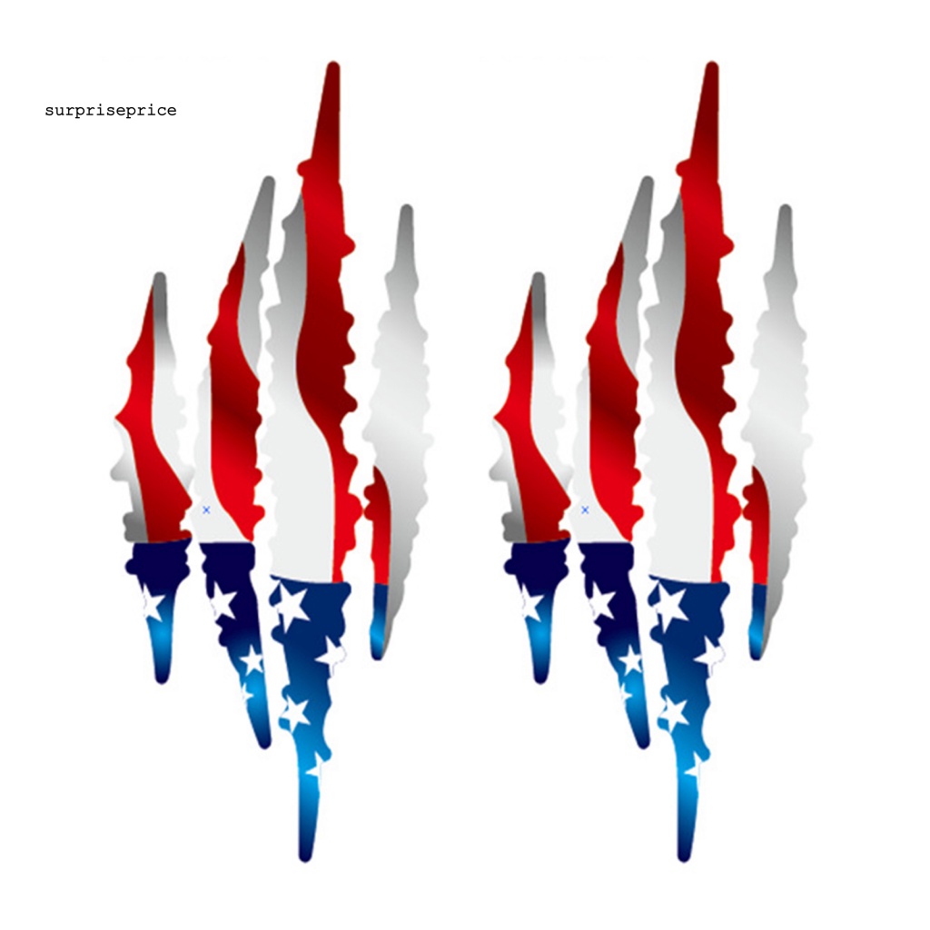 Bộ 2 Miếng Dán Trang Trí Xe Hơi Hình Lá Cờ Mỹ Chống Mài Mòn