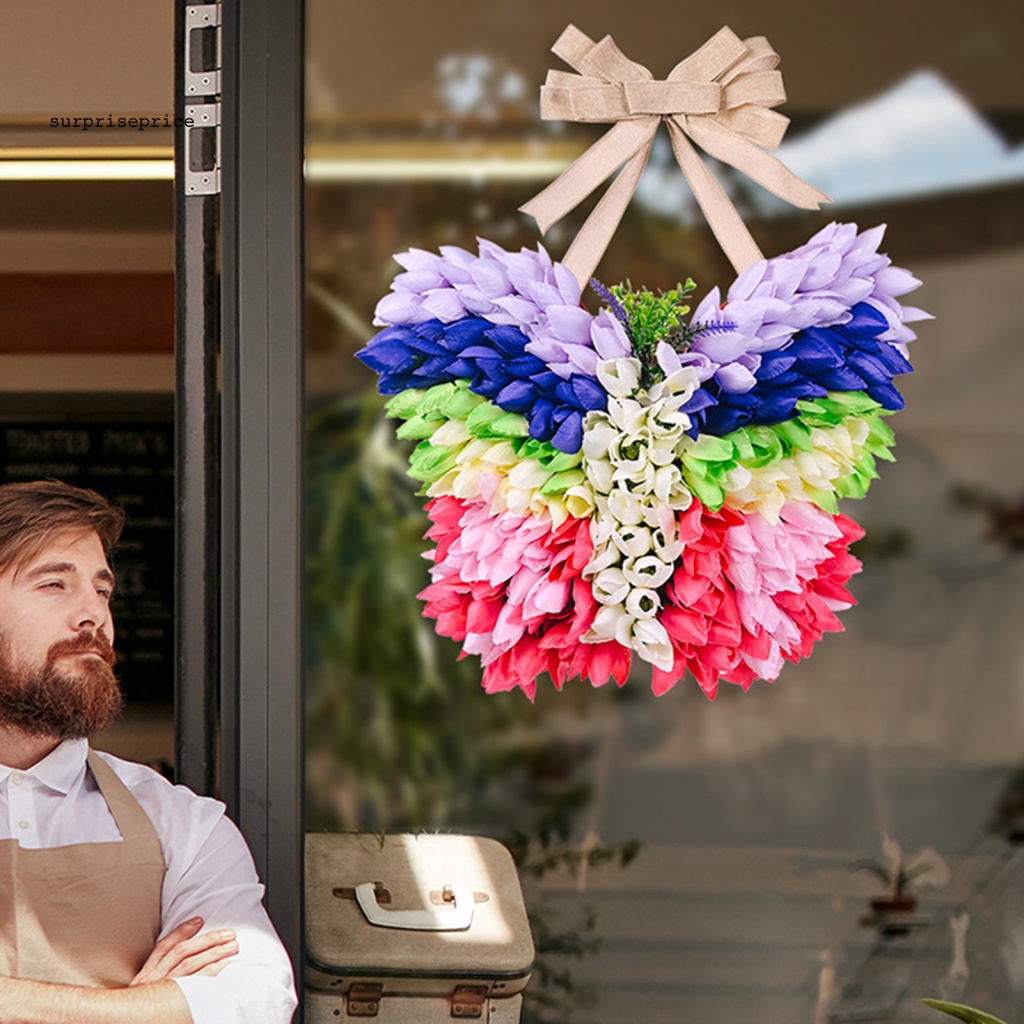 Vòng Hoa Tulip Giả Thủ Công Treo Cửa Trang Trí Nhà Cửa