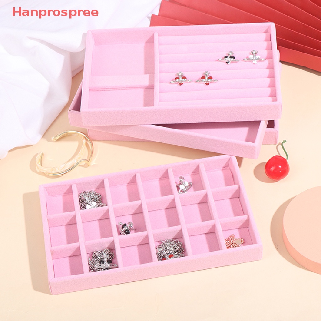 Hanprospree > Khay Trưng Bày Trang Sức Bằng Nhung Màu Hồng Có Thể Xếp Chồng Lên Nhau