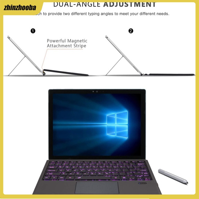 Bàn PhíM Bluetooth Ft-1089d Có ĐèN NềN Cho Microsoft Surface Pro 3 4 5 6 7