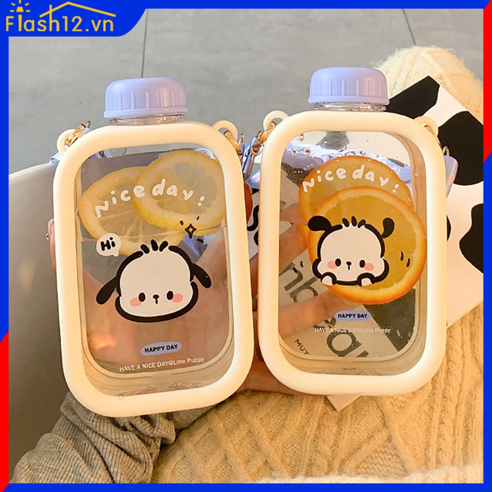 Cốc 550Ml Họa Tiết Cún Con Dễ Thương Thiết Kế Chống Rơi Dây Đeo Lưng Có Thể Điều Chỉnh Flash12_vn