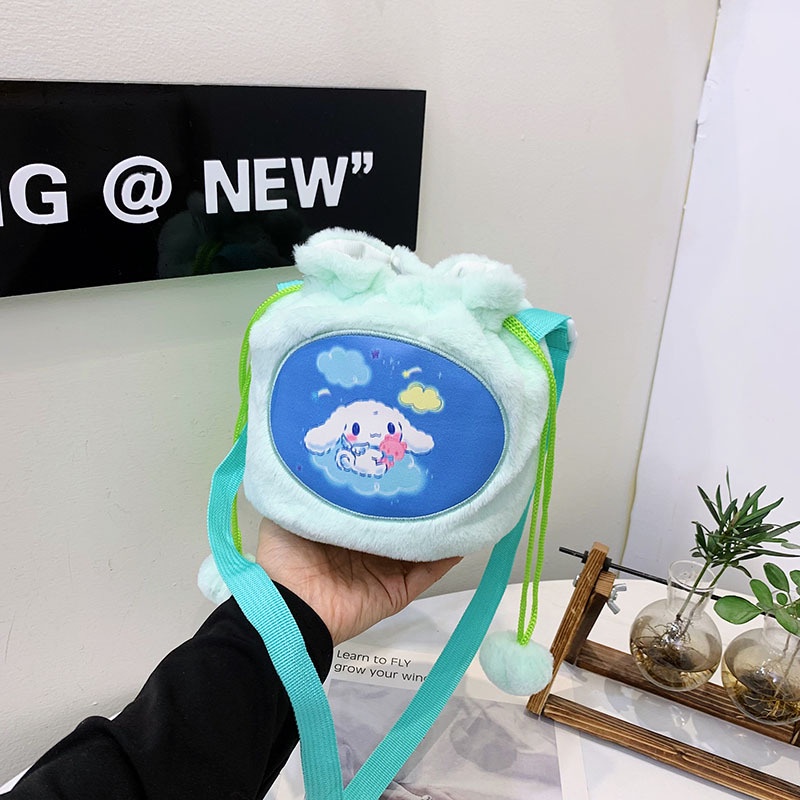 Túi Dây Rút Đeo Chéo Hình Cinnamoroll Hoạt Hình Đáng Yêu Cho Trẻ Em