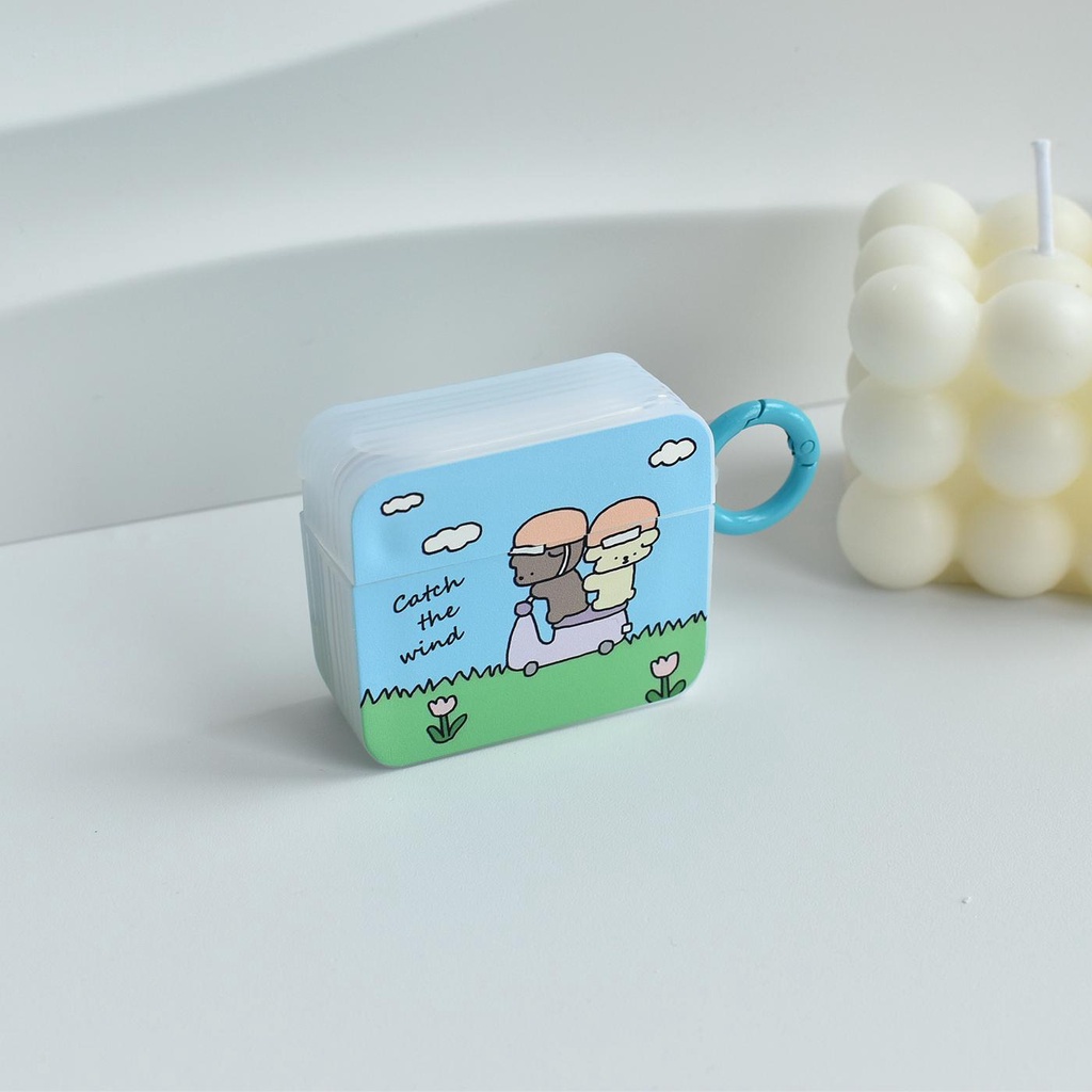 Vỏ Bảo Vệ Hộp Sạc Tai nghe không dây AirPods 1 2 GEN3 Pro2 2022 Bằng Silicon Tpu Mềm Hình Chú Cún Lái Xe Mô Tô