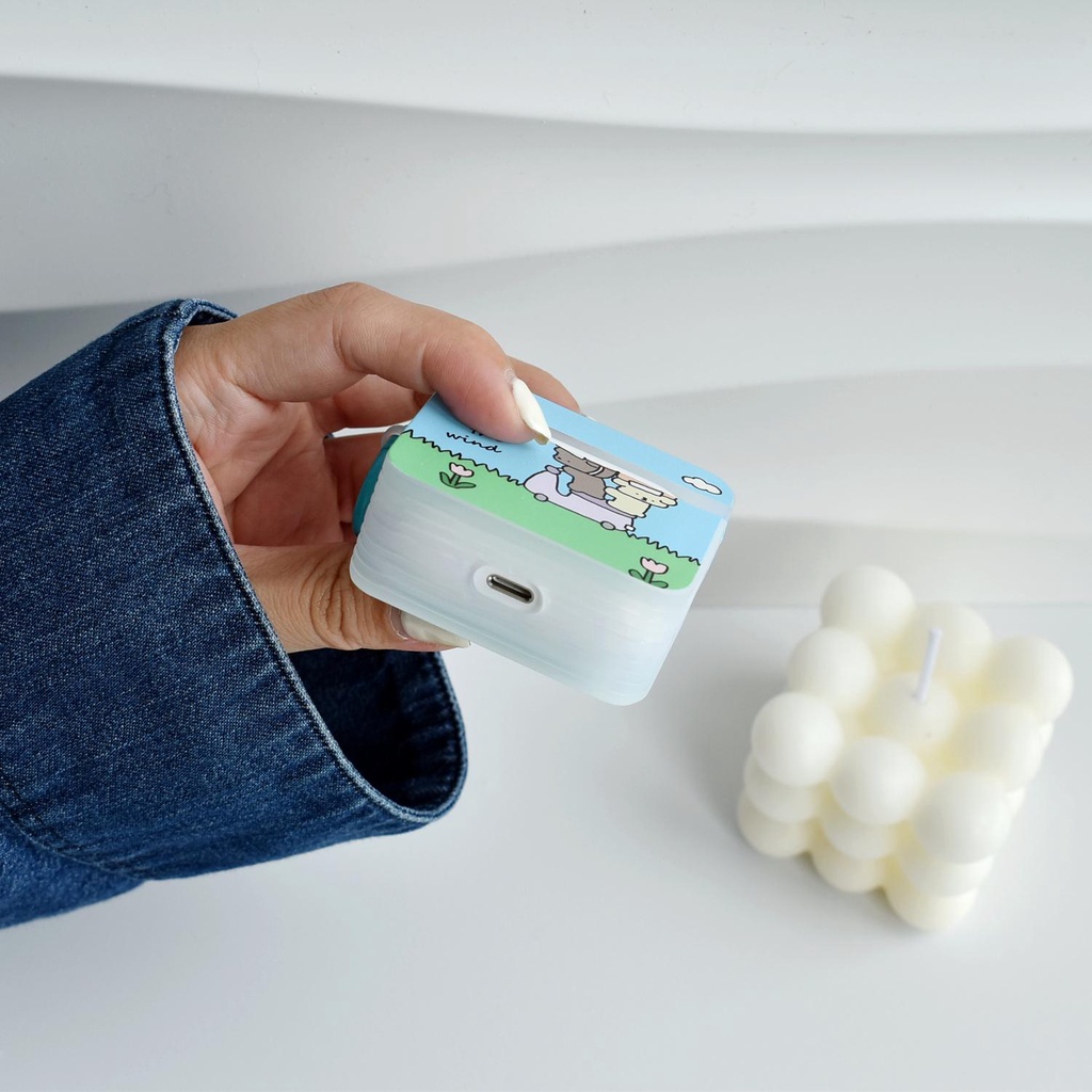 Vỏ Bảo Vệ Hộp Sạc Tai nghe không dây AirPods 1 2 GEN3 Pro2 2022 Bằng Silicon Tpu Mềm Hình Chú Cún Lái Xe Mô Tô