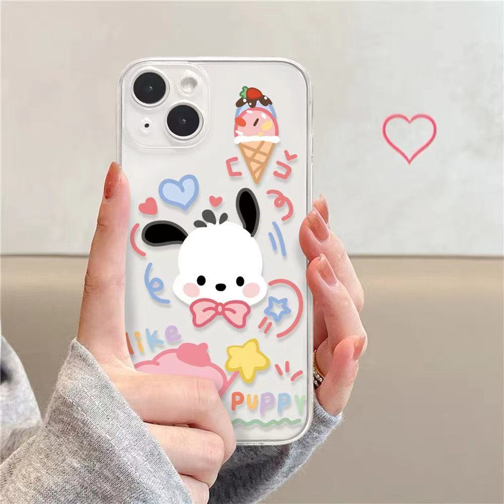 Ốp Điện Thoại TPU Mềm Trong Suốt Chống Sốc In Hình Chú Cún Cho Iphone 14 Plus 13 Pro Max 12 Mini 11 X Xs Xr 8 7