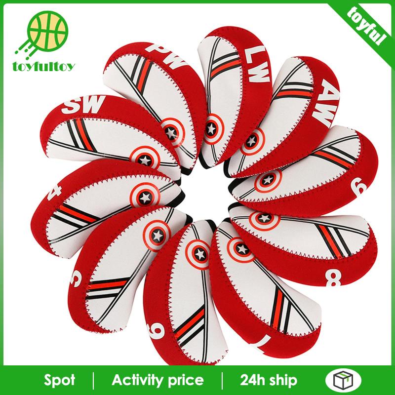 Set 10 Vỏ Bọc Đầu Gậy Đánh Golf 4,5,6,7,8,9,AW, PW, Lw, SW