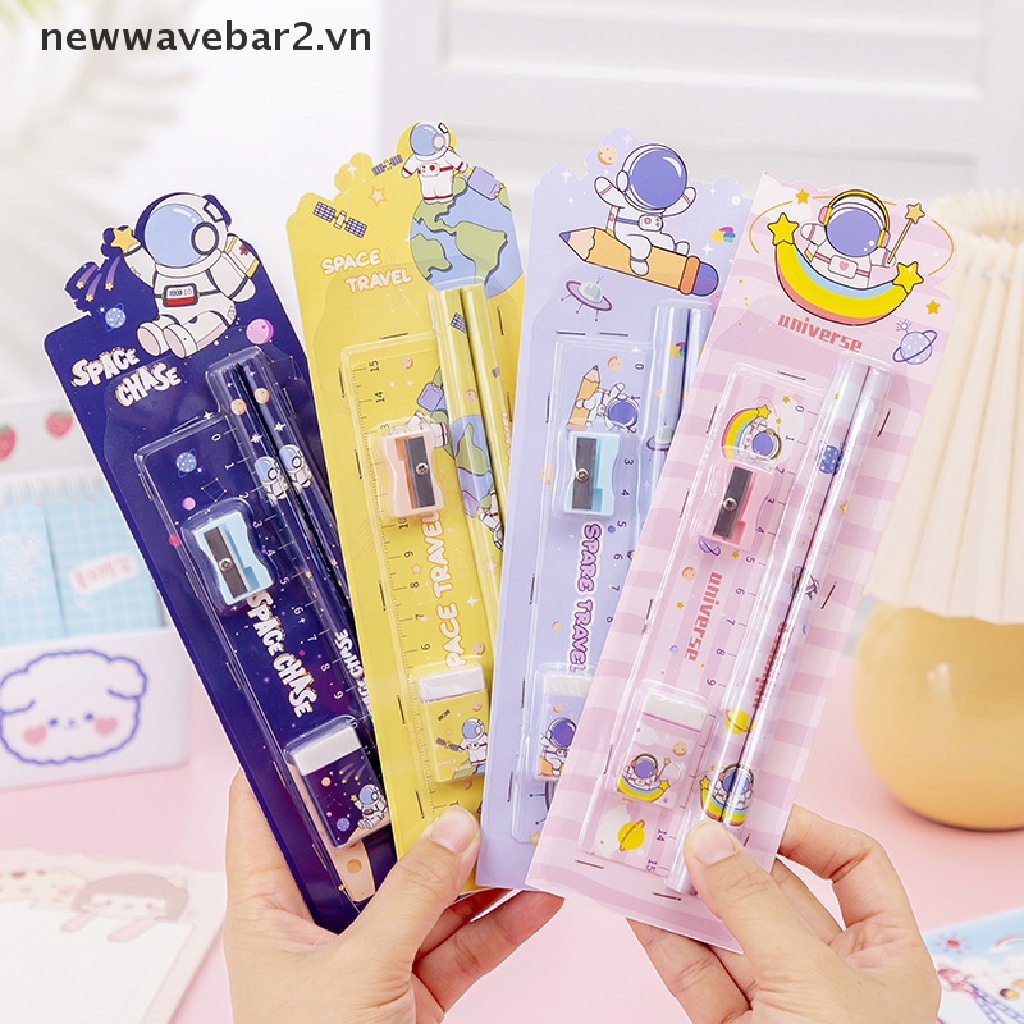 Bộ Bút Chì Tẩy 5 Trong 1 Hình Phi Hành Gia Dễ Thương Đa Ứng Dụng