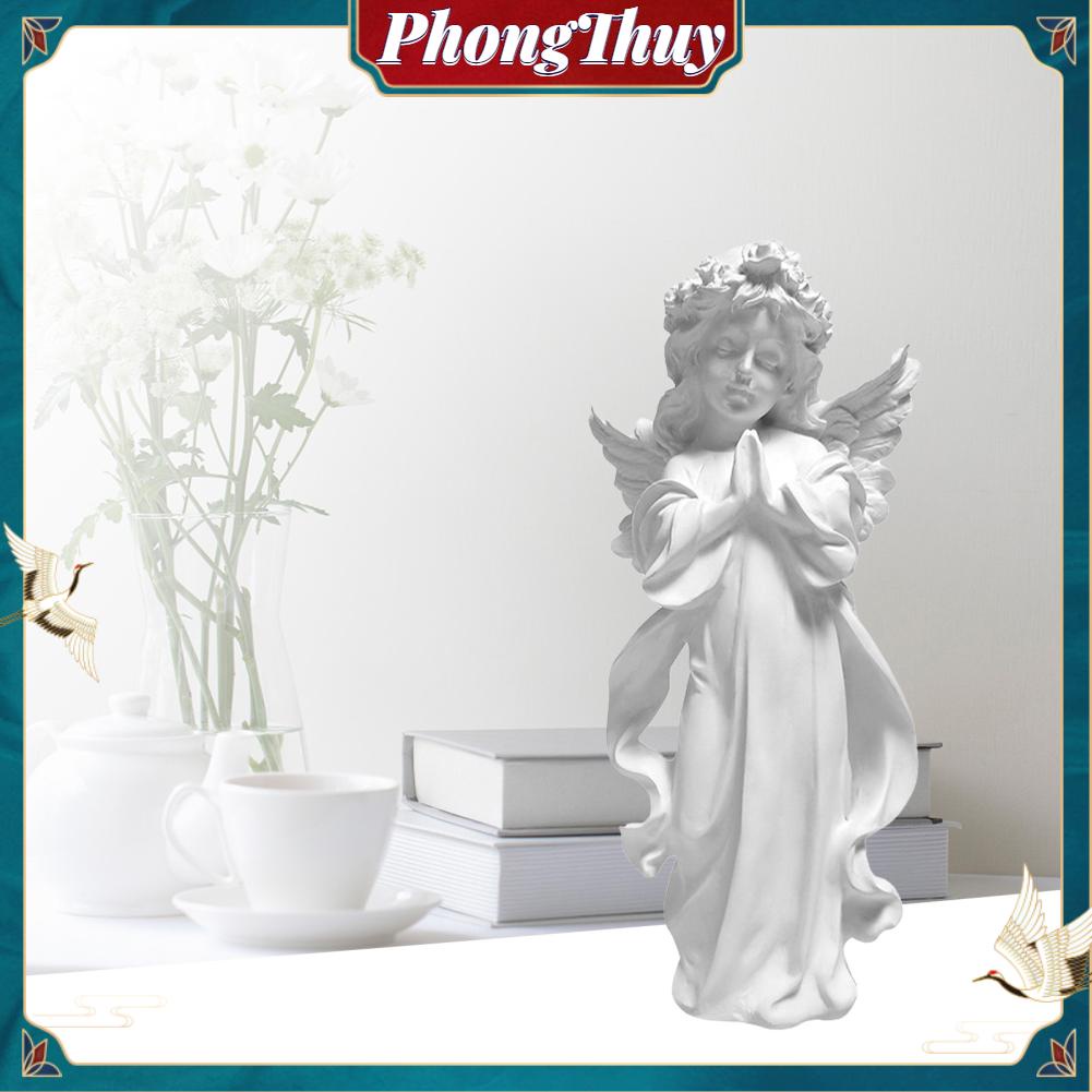 Tượng Thiên Thần Cầu Nguyện 16cm Thạch Cao phong cách bắc âu Trang Trí nhà cửa Phòng Văn