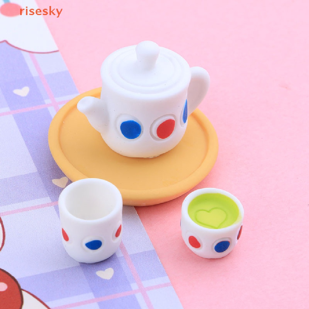 Set 4 Ấm Trà / Đĩa / Tách Trang Trí Nhà Búp Bê Diy