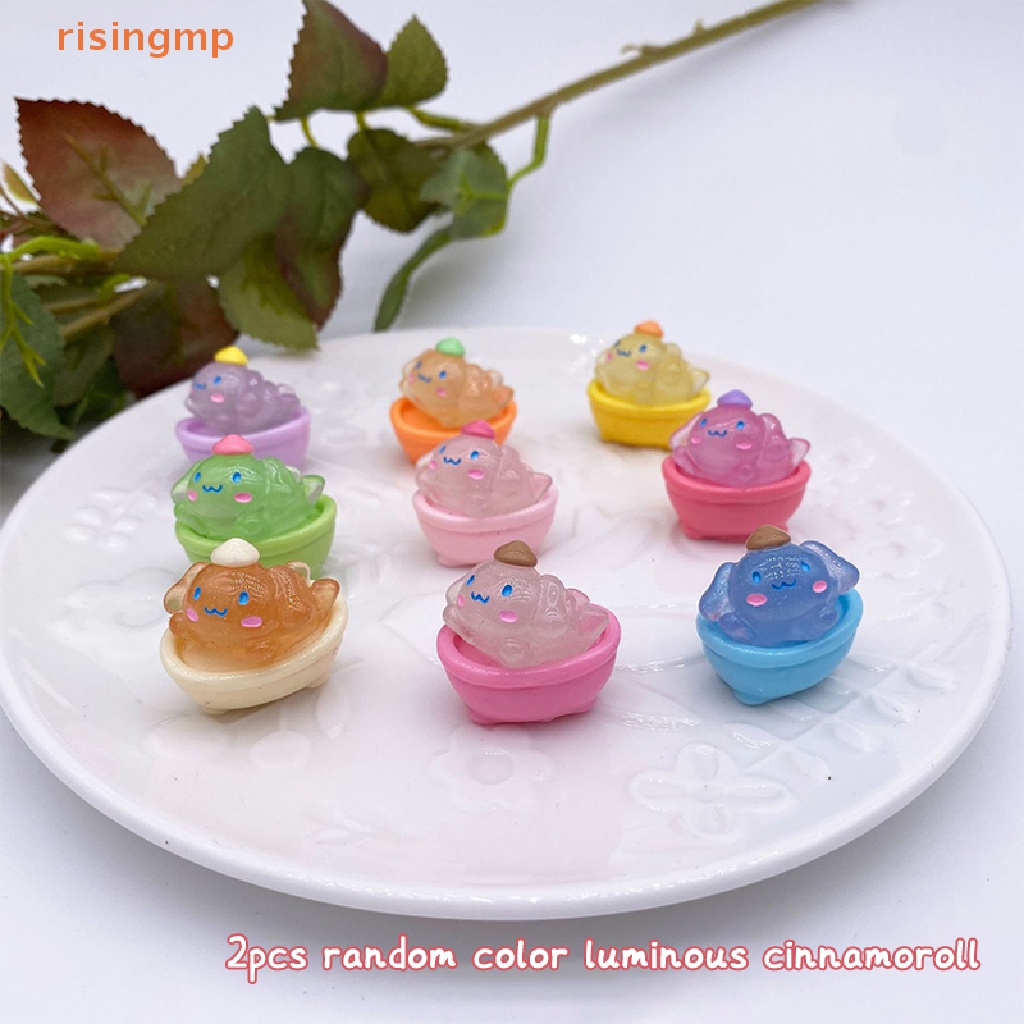 Set 2 Chú Chó Tai To Bằng Nhựa Resin Dạ Quang Dễ Thương Trang Trí Xe Hơi