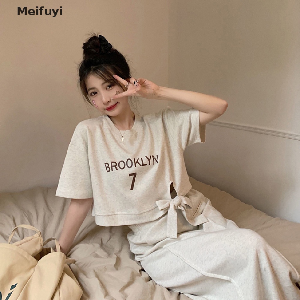 Bộ Áo In Chữ + Chân Váy Dài Dáng Ôm Phong Cách Hàn Quốc Thời Trang Cho Nữ