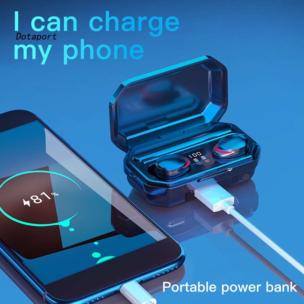 Tai Nghe Bluetooth 5.1 TWS M15 Màn Hình LED Kèm Hộp Sạc Chống Nước