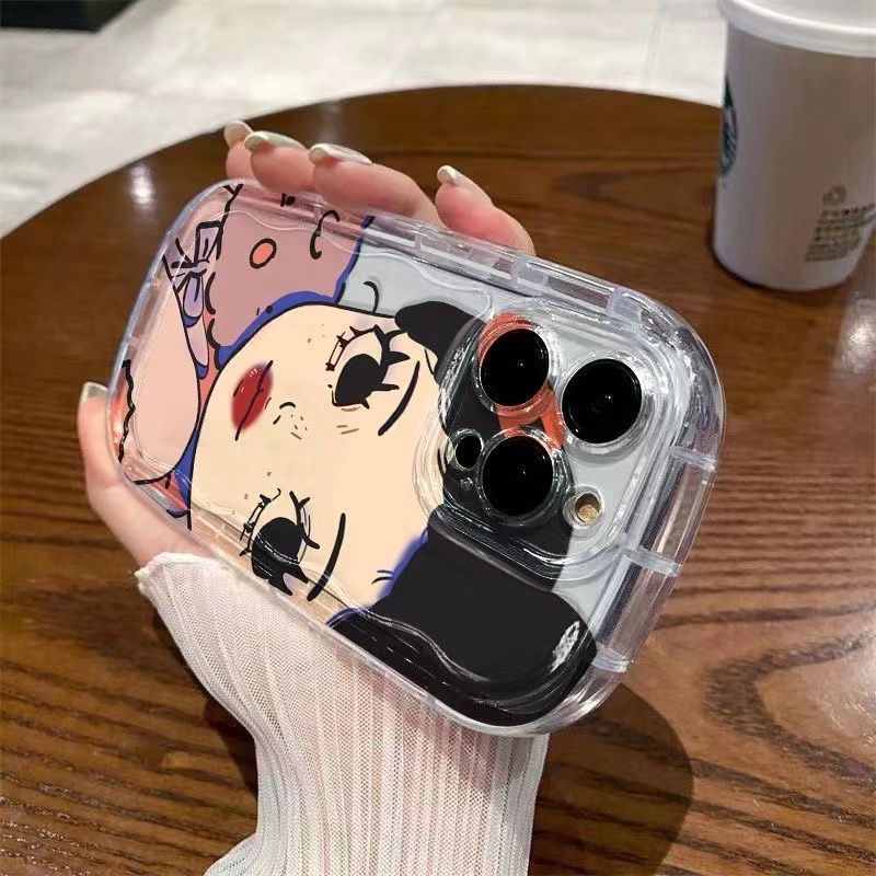✅Ốp Điện Thoại Túi Khí Mềm Cao Cấp Hình Cô Gái Mắt To iPhone14ProMax78plus Xr 11 12 xs 13 O77G