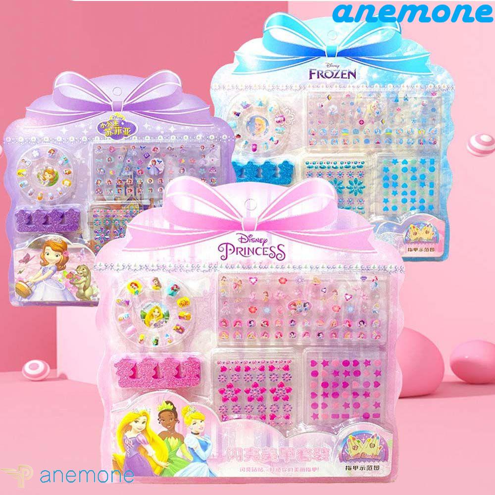 Bộ Móng Tay Giả Công Chúa Màu Trắng 3D Tự Dính Dành Cho Bé Gái