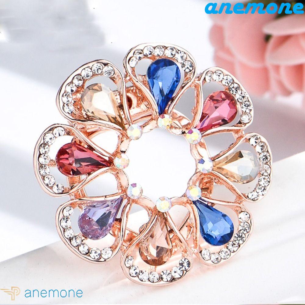 Khóa Cài Khăn Quàng Cổ Hình Tròn Họa Tiết Hoa Phong Cách Vintage Thanh Lịch Dành Cho Nữ