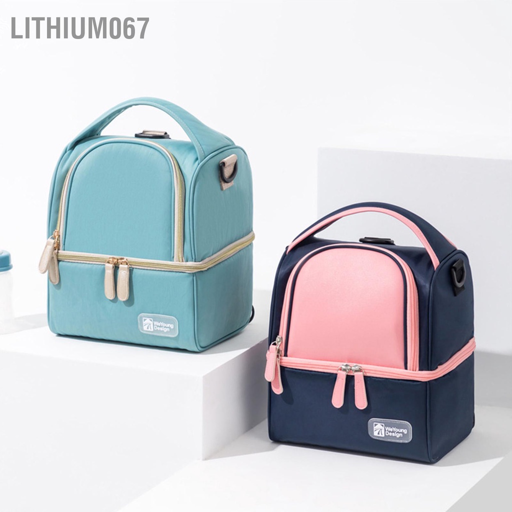Lithium067 Ba Lô Làm Mát Sữa Mẹ Thời Trang Dày 2 Lớp Cách Nhiệt Giữ Lại Độ Tươi Túi Bảo Quản