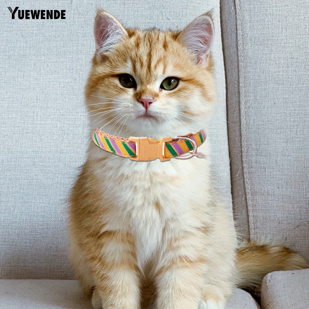 Vòng Cổ Tròn Họa Tiết Sọc Có Thể Điều Chỉnh Cho Thú Cưng