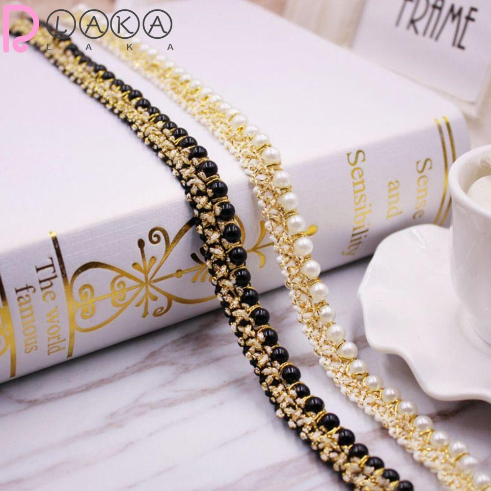 Lakamier Dây Ruy Băng Ren Đính Hạt Cườm Thêu Tay Thủ Công Trang Trí Cổ Áo Trang Phục May Vá DIY