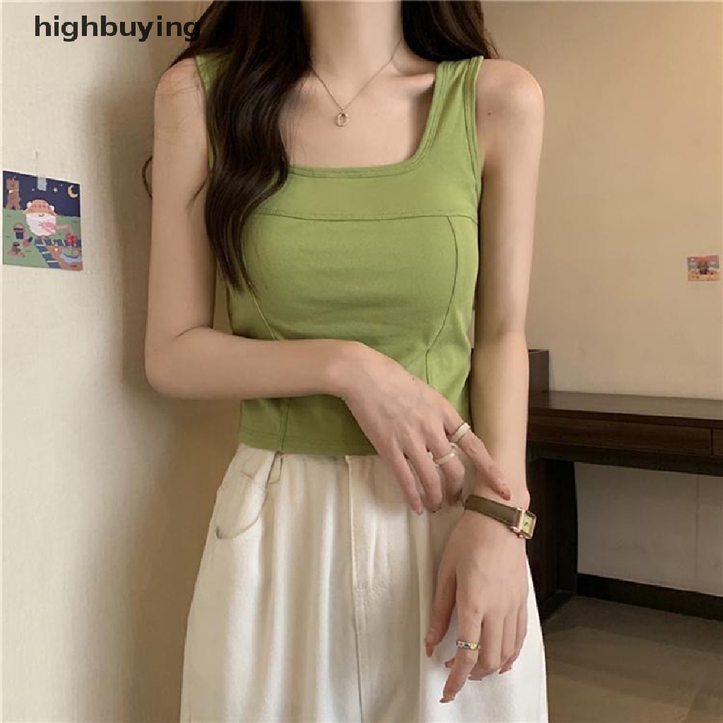 Áo Hai Dây Cổ Vuông Màu Sắc Thời Trang Quyến Rũ Cho Nữ