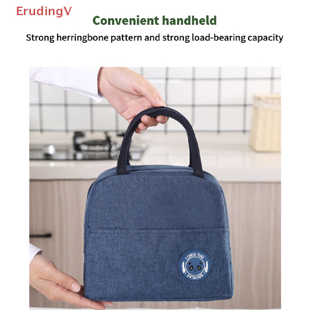 [ErudingV] Túi Tote Canvas Cách Nhiệt Đựng Cơm Trưa Nhỏ Gọn Dành Cho Trẻ Em Đi Học Đi Dã Ngoại [Mới]