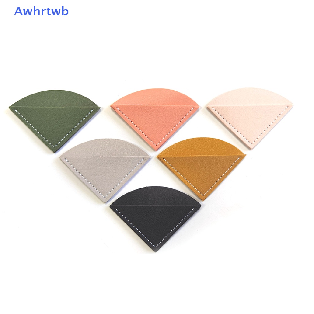 Awhrtwb Kẹp Giấy Đánh Dấu Trang Sách Hình Tam Giác Bằng Tay Cầm Bằng Da Đánh Dấu Góc Sách Mini Trang Trí Bảo Vệ G