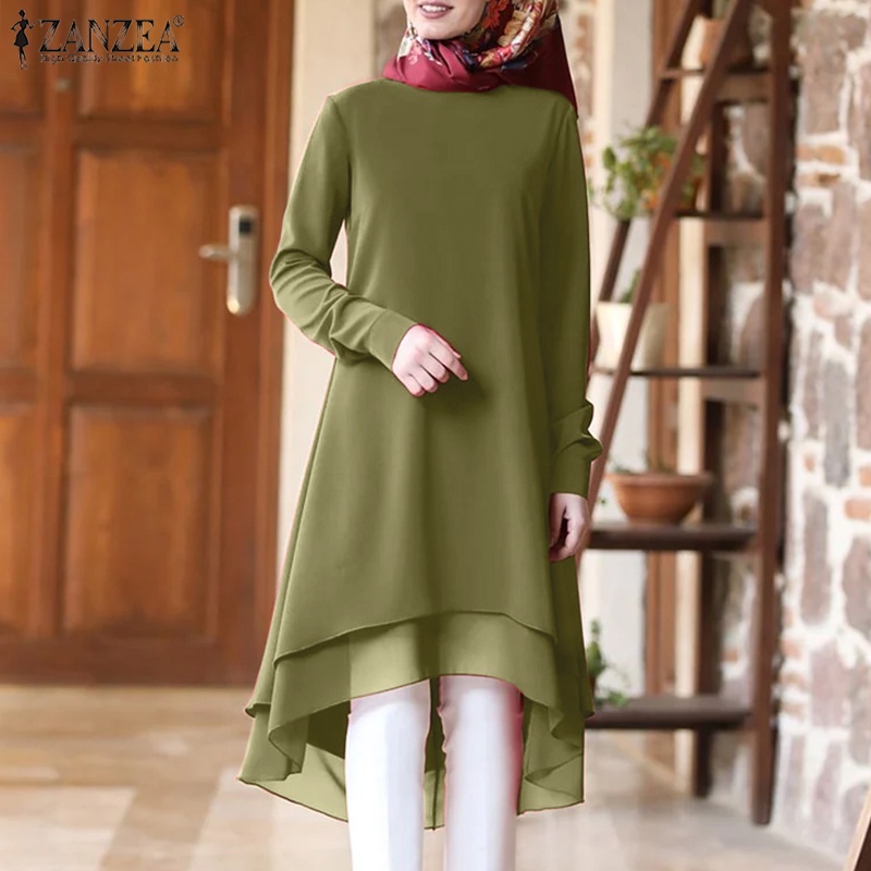 Zanzea Áo Thun Dài Tay Phong Cách Đường Phố Hồi Giáo Cho Nữ