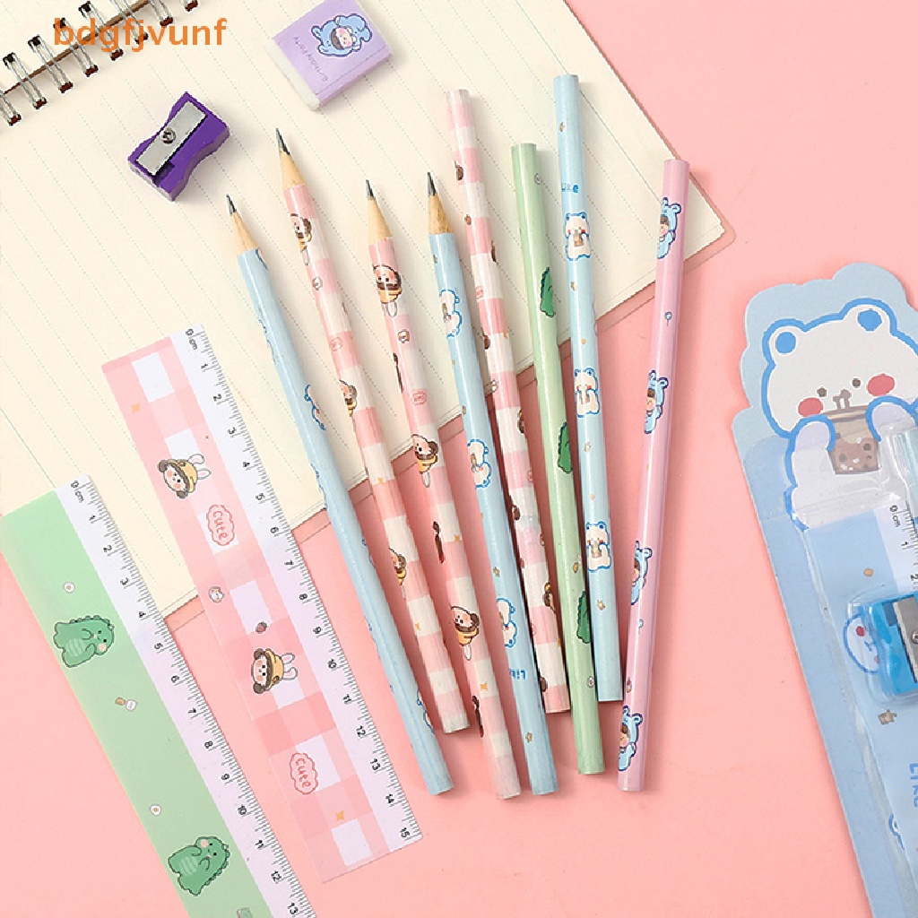 1 Set Bút Chì Kèm Đồ Chuốt Họa Tiết Hoạt Hình Cho Bé