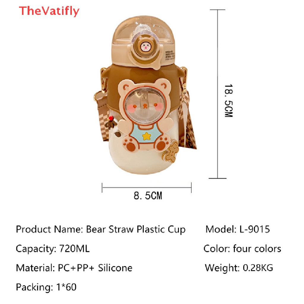 Bình Đựng Nước 700ml Không BPA Chống Rò Rỉ Họa Tiết Hoạt Hình Dễ Thương Cho Bé